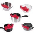 thumbnail image 4 of Colador extraíble, colador de silicona, adecuado para la mayoría de ollas, sartenes y tazones, colador resistente al calor, con 2 clips, para pasta, fideos, rojo Sailing Electrónica, 4 of 5