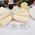 thumbnail image 4 of Napkin Rings, Creative Leaf Metal Napkin Rings (9pcs), 4 of 4