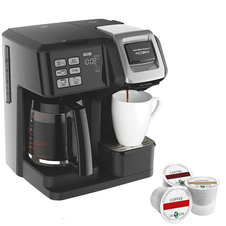 Hamilton Beach FlexBrew 2-Way Brewer Programmable Coffee Maker (49976) with  Assorted K Cup Sampler 