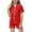 Red, variant on WOYY Toddler Girls Pajamas Solid Color Short Sleeve Button Shirt Shorts Set, Sizes 2-13