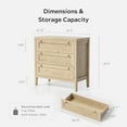 thumbnail image 2 of 3 Drawer Dresser for Bedroom, Modern Chest of Drawers with Golden Handles, Wood Tall Nightstand, Storage Dresser Cabinet Side Table for Living Room, Hallway, Light Oak, 2 of 18