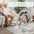 thumbnail image 4 of Baby Swing for Infant, HDJ Portable Electric Baby Swing with Music Playing, Touch Screen, Remote Bluetooth Control, Grey, 4 of 12