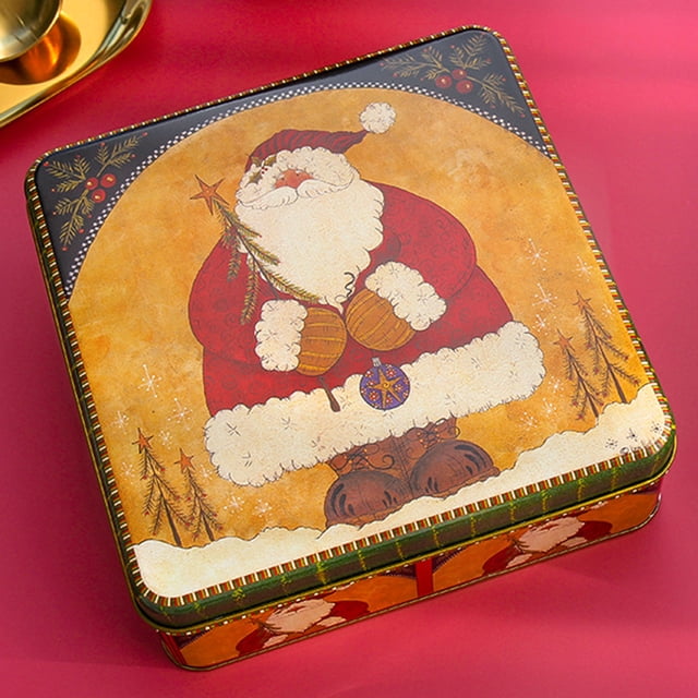 Boîtes à Biscuits de Noël, Bocaux à Biscuits, Rangement Alimentaire - Boîtes à Biscuits Décoratives, Métal Extra Épais