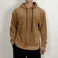 thumbnail image 4 of JUUYY Mens Fuzzy Fleece Hoodies Pullover Soft Hoodie Fall Winter Warm Long Sleeve Hooded Sweatshirt with Drawstring Khaki XXL, 4 of 8