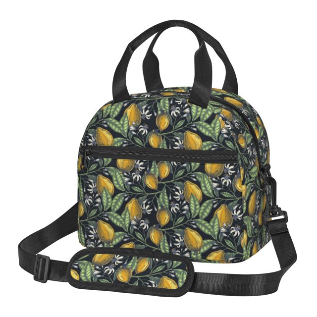 Fotbe Citrus Fruits Elegant Lemons Bolsa de Almuerzo con Estampado, Lonchera Aislada, Contenedores de Comida Reutilizables Tipo Cooler a Prueba de Fugas
