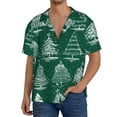 thumbnail image 3 of Xecao offers the Christmas Trees for Men's Casual Short-sleeved Shirt, a button-up collared shirt with a pocket, perfect for beach vacations and yacht travel in the Small size., 3 of 7