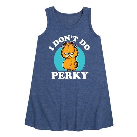 

Garfield - I Don t Do Perky - Toddler and Youth Girls A-line Dress