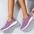 thumbnail image 4 of GPOECD Women Shoes Casual Fashion Breathable Mesh Hollow Out Design Platform Soft Sole Lightweight Walking Sneakers Womens Shoes Purple,41, 4 of 9