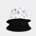 thumbnail image 5 of CoCopeanut Topi Ember Cetak Jamur Topi Bob Uniseks Dua Sisi Pakai Topi Hip Hop Gorros Topi Panama Musim Panas Pria Wanita Topi Boonie Pancing Matahari Pantai, 5 of 6