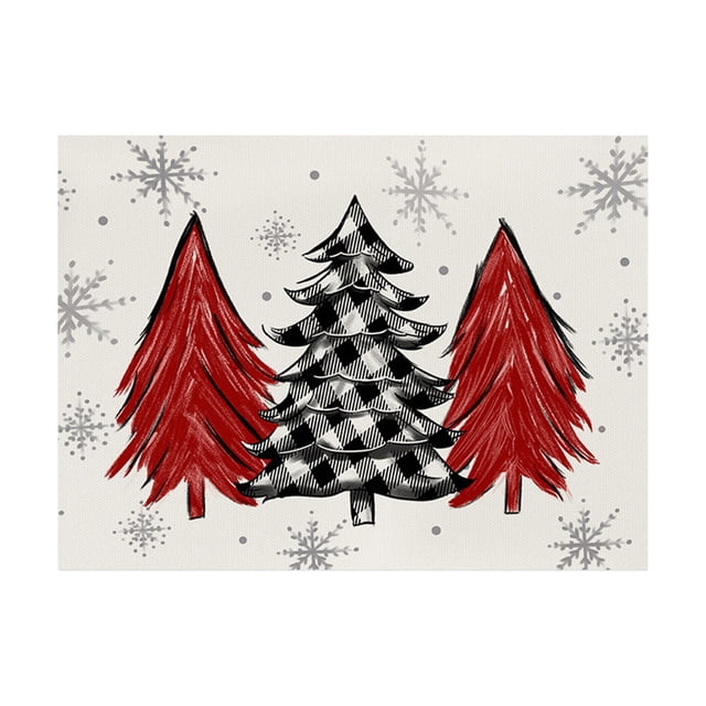 Christmas Tree Decorations Winter Christmas Tree Placemats 12X18 Inches Christmas Holiday Table Mats for Party Kitchen Dining Room Decoration Christmas Decorations Indoor