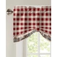 thumbnail image 2 of Country Star Berry Retro Red Plaid Window Curtain Kitchen Cabinet Coffee Tie-Up Valance Curtain Rod Pocket Short Curtain, 2 of 6