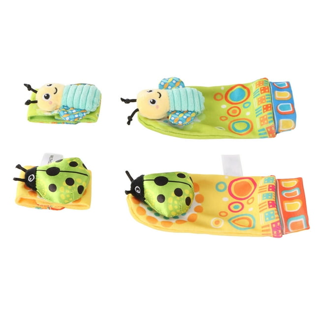 Soft Cute Cartoon Animal Wrist Rattle Socks Set For 0-1 Year Old Infant, Visual Exercise & Grasp Training, Perfect Gift