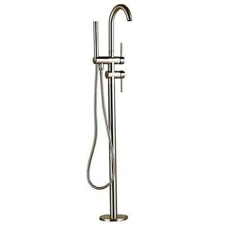 Zovajonia Brushed Nickel Floor Mounted Bathtub Shower Zovajonia Brushed Nickel Floor Mounted Bathtub Shower Faucet Set 2 Handles Free Standing Tub Filler