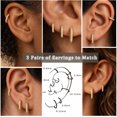 thumbnail image 3 of LUNVKY 3 Pairs 18K Gold Plated Hoop Earrings for Women CZ Small Huggie Cartilage Hypoallergenic Earrings Set for Multiple Piercing Birthday Christmas Jewelry Gifts Teen Adult Stocking Stuffers, 3 of 6