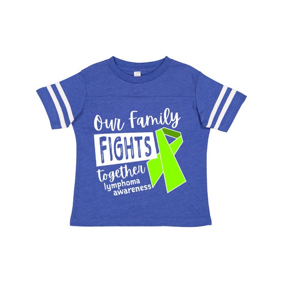 Inktastic Our Family Fights Together Lymphoma Awareness Lime Ribbon Boys or Girls Toddler T-Shirt