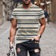 thumbnail image 1 of Tops para hombre, blusas y camisas de manga corta con cuello redondo para hombre, blusas de manga corta con cuello redondo y estampado de rayas para hombre, blusa para hombre, 1 of 5
