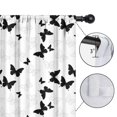 thumbnail image 4 of White Butterfly Black Pattern Insulated Teens Curtains Set Of 2, Bedroom Essentials, Toddler Room Decor 52"x63", 4 of 5
