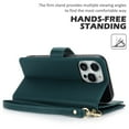 thumbnail image 6 of TECH CIRCLE For iPhone 15 Pro Max Wallet Case with Card Holder,PU Leather Flip Folio Shell Magnetic Closure Wrist Strap Kickstand Shockproof Protective Cover for Apple iPhone 15 Pro Max 2023,Green, 6 of 6