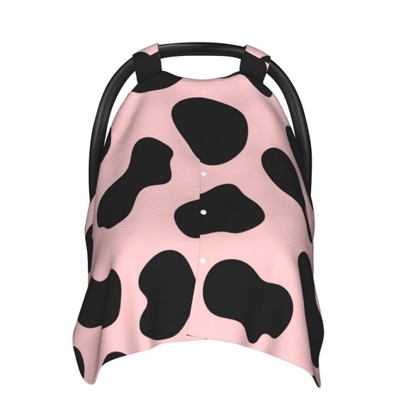 Car Seat Cover Baby - cow spots Cute girly print Breathable Infant Car Seat Cover for Baby Carseat, Lightweight Comfort Baby Essentials Must Haves Newborn Stuff for Girl Boy