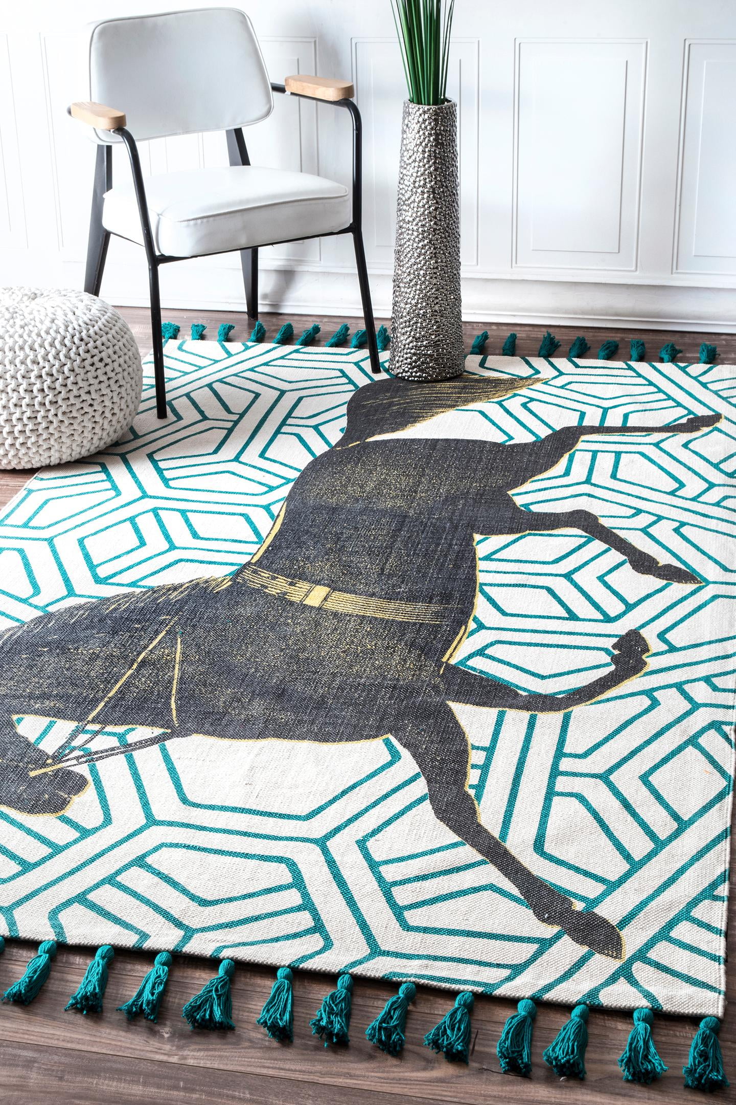 nuLOOM Thomas Paul Flatweave Majestic Mare Tassel Area Rug or Runner