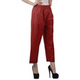 thumbnail image 3 of Moomaya Solid Color Elastic Waist Pants Cotton Narrow Fit Straight Women Pants For Kurti, 3 of 6
