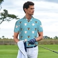 thumbnail image 3 of Fotbe Cat Fish Pattern Men’s Golf Polo Shirt – Breathable Performance Golf Shirt with Button-Down Collar-Large, 3 of 6