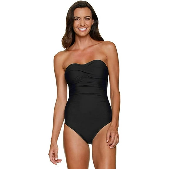 Helen Jon Twist Bandeau One-Piece Black XS