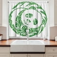 thumbnail image 2 of Ambesonne Modern Kitchen Curtains, Ukrainian Folk Art Tile, 55"x39", Hunter Green, 2 of 3