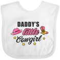 thumbnail image 3 of Inktastic Daddys Little Cowgirl with Cowgirl Hat and Boots Girls Baby Bib, 3 of 4