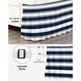 thumbnail image 3 of Navy Blue Bed Skirt and Grey Stripe Abstract Geometric Striped Bed Skirts California King Size 18 Inch Drop, Wrap Around Dust Ruffle&nbsp;Bedskirt with Adjustable Elastic Belt for Queen Size Beds, 3 of 7
