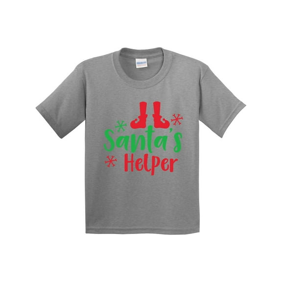Inktastic Santa's Helper, Elf Shoes, Snowflakes, Christmas Youth T-Shirt