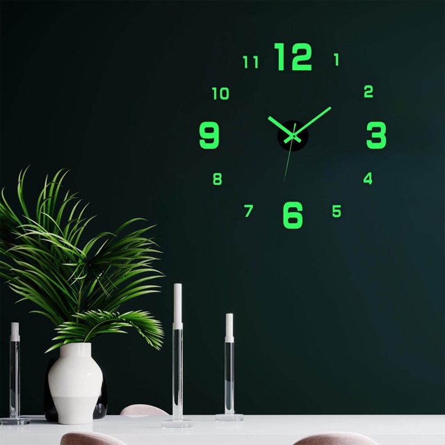 ziyahi Acrylic Luminous Wall Clock Stickers DIY Hanging DIY for Home Decoration Digital