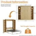 thumbnail image 5 of WIILAYOK Queen Size Murphy Bed Cabinet in Natural with 5-Tier Storage Shelves, Foldable Platform Bed Wall Cabinet Bedframe for Small Space, Bedroom, Guest Room, 5 of 9