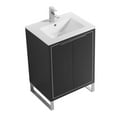 thumbnail image 3 of Fine Fixtures Opulence Collection 24 in. W x 18 in. D x 33 in. H Bathroom Vanity in Black Matte with White Ceramic Sink - Chrome hardware, 3 of 9