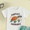 thumbnail image 4 of TOWED22 Toddler Baby Boy Clothes 2 Pieces Dinosaur Truck Print Crewneck Short Sleeve Tee Elastic Waist Shorts Summer Outfits(White,0-6 M), 4 of 5