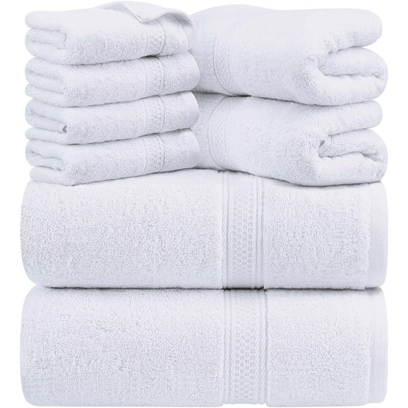 Juego de toallas Utopia Towels, 8 piezas, 600 g/m², 100% algodón (blanco)