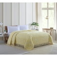 thumbnail image 3 of Collections Etc Luxurious Medallion Chenille Fringe Border Bedspread Yellow - King, 3 of 5