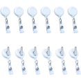 thumbnail image 1 of LAICAIW Moulinets à Badges Rétractables avec Clip, Clips pour Badges, Moulinet à Badges Rétractable avec Sangle en Vinyle Transparent et Pivot Crocodile, Distributeur Sans Torsion (Blanc), 1 of 6
