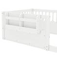 thumbnail image 6 of Bellemave Twin Size Floor Bed with Bookshelf and Rails, Montessori Bed Frame with Fence, Wood Twin Size Bed Easy Assemble（White）, 6 of 8