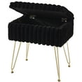 thumbnail image 5 of Ebenchico Faux Fur Uphosltered Vanity Stool with Storage and Metal Legs, Black, 5 of 14