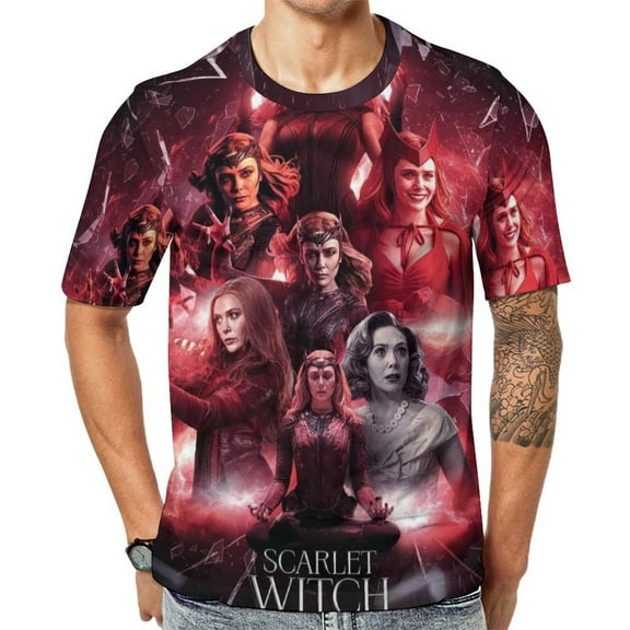 Scarlet Witch T-Shirt Full Print Short Sleeve Crew Neck Casual Novelty Graphic Tee Shirt Tops for Men Women S