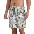 thumbnail image 2 of Honeii Winter Forest Animals Print Men's Casual Shorts with Drawstring,Swim Trunks Quick Dry Beach Shorts-XX-Large, 2 of 6