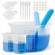 thumbnail image 1 of Kit de Herramientas de Tazas Medidoras de Resina de Silicona Grandes: Medidora Reutilizable de 600 Ml y 100 Ml, Pipetas de Varillas Agitadoras de Silicona, 1 of 7