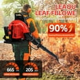thumbnail image 5 of Floseru Backpack Leaf Blower, 2-Cycle Engine 665CFM Air Volume Tank Leaf Blower 63CC Gas Powered Blowers Snow Blower for Lawn Care Road Cleaning, 5 of 10