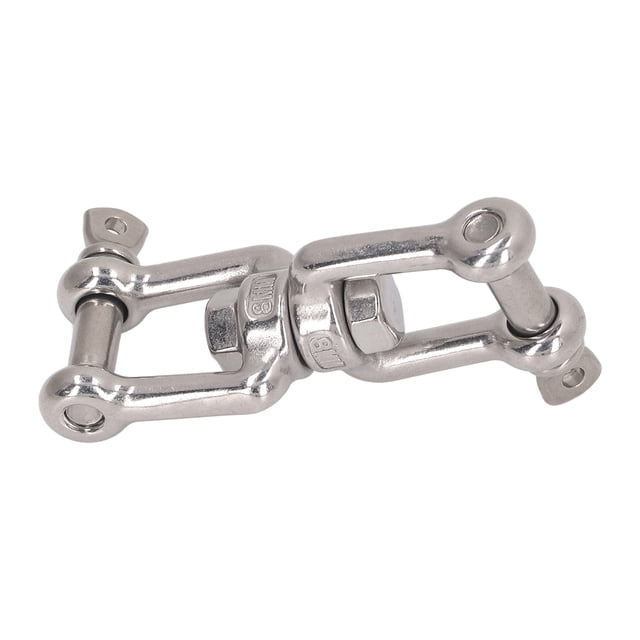 Double Jaw Shackle 304 Stainless Steel Rustproof Universal Jaw Anchor Connector 360 Degree Rotation for Hammock Chair Swing Punching Bag Climbing Rope