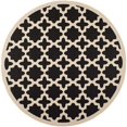 thumbnail image 1 of Safavieh Courtyard Black Indoor Outdoor Rug - Round 4', 1 of 4