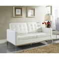 thumbnail image 4 of Modway Loft Leather Tufted Loveseat in White, 4 of 4