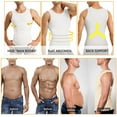 thumbnail image 4 of Molutan Mens Compression Shirt Slimming Body Shaper Vest Workout Tank Tops Abs Abdomen Undershirts(White, S), 4 of 7