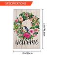thumbnail image 3 of JOOCAR 12" x 18" Spun Linen Welcome Outdoor Garden Flag, Colorful Flowers and Birds Yard Decorations, 3 of 7