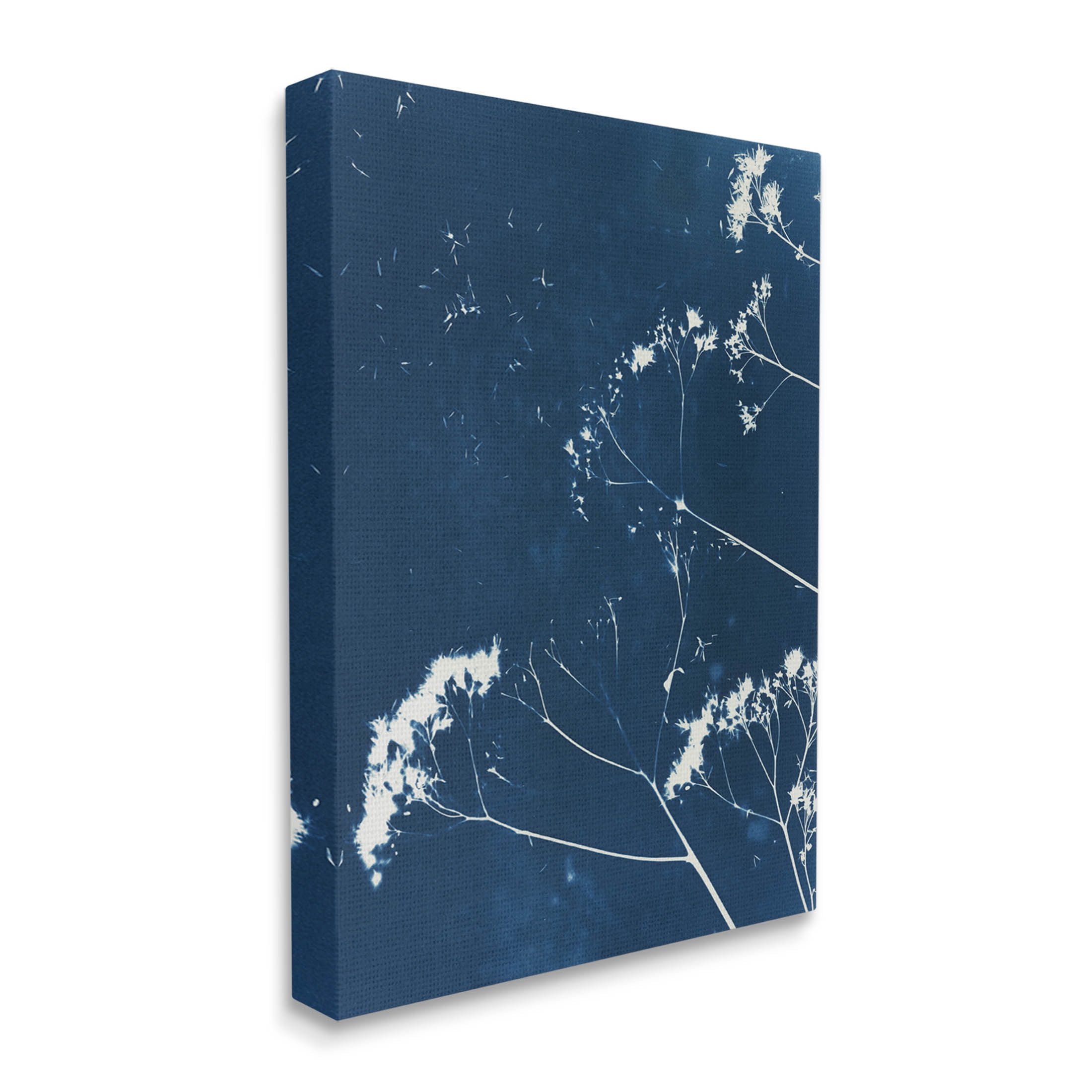 Navy Blue Botanical Sprouts Botanical & Floral Graphic Art Gallery Wrapped Canvas Print Wall Art